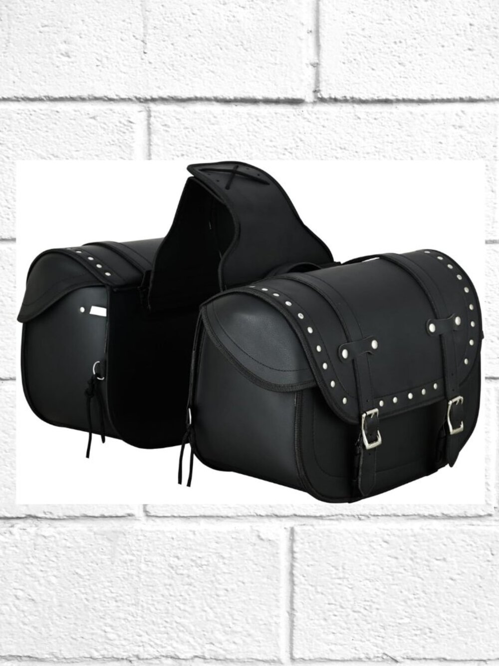 NWT! Vance Touring Elite Studded Motorcycle Saddlebags 30L- Water-Resistant PVC